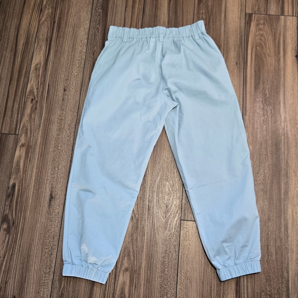 Halara Light Blue NWOT High Waisted Pleated Pants Elastic Waist  S Petite - Picture 3 of 9